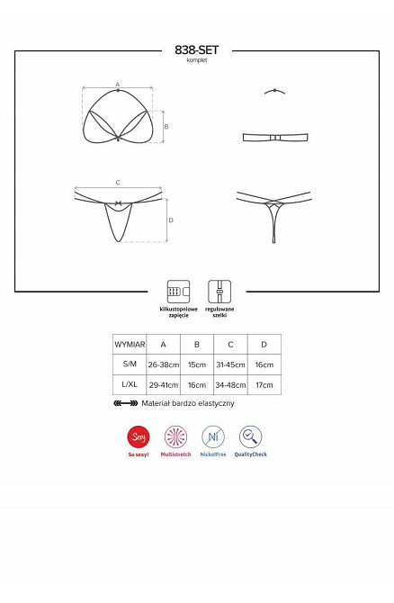 Комплект Obsessive 838-SET-3 S/M Sex Aura Київ - фото 3