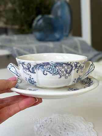 Супниця тарілка для супу порцеляна вінтажний стиль 350 мл 12,5 см тар. 17 см  "Grevelingen" 8030-508 для дому та ресторанів Київ