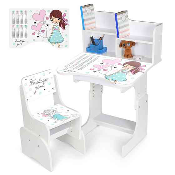 Детская Парта N 2071-8-1 белый, со стульчиком Винница