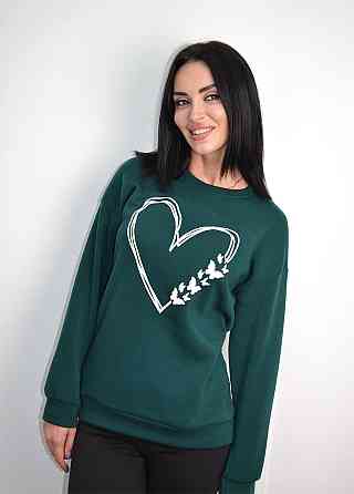 Утепленный свитшот с принтом 