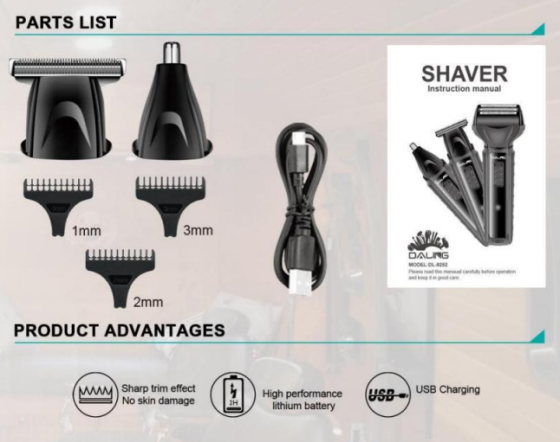 Система DALING DL-9252 3 in1 (бритва, машинка, тример) Дніпро