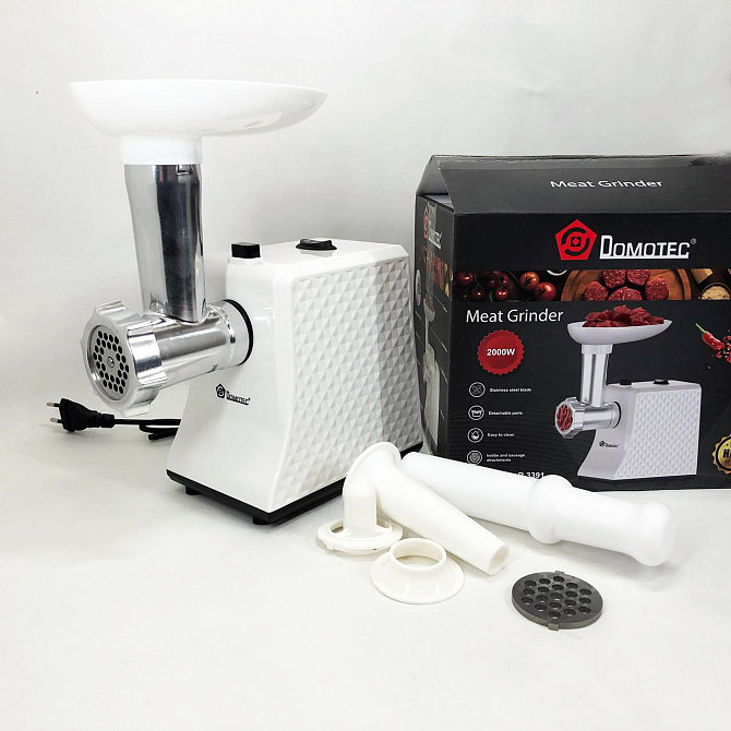 Мясорубка с решеткой для фарша Domotec, Мясорубка с металлическим корпусом, Мясорубки хорошего качества HU-97 Львов - изображение 4