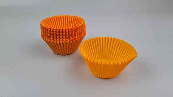 Тартолітка для кексів 140А кругла жовтогаряча D55 H42,5 (100 шт.) (1 уп.) Харків