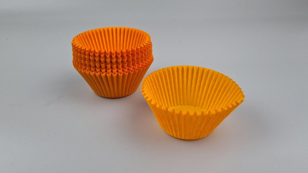 Тартолітка для кексів 140А кругла жовтогаряча D55 H42,5 (100 шт.) (1 уп.) Харків - фото 1