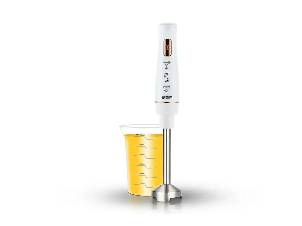 Ручний блендер з чашею 600 мл, 1600 Вт, 1 швидкість, лезо з нержавіючої сталі BITEK BT-346W Одеса - фото 3