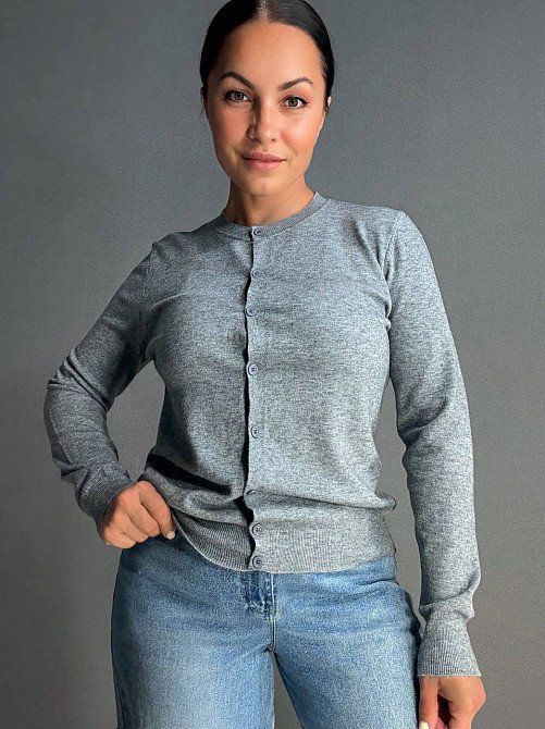 Кардиган женский A-N 82896-82897 однотонный на пуговицах универсальный, серый, one size Киев - изображение 5
