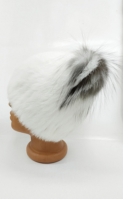 Шапка хутряна жіноча кішка Хлоя Білий Харків - фото 1