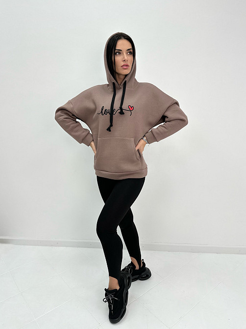 Жіночий худі з капюшоном "Honey" Турція оптом | Норма і батал Київ - фото 8