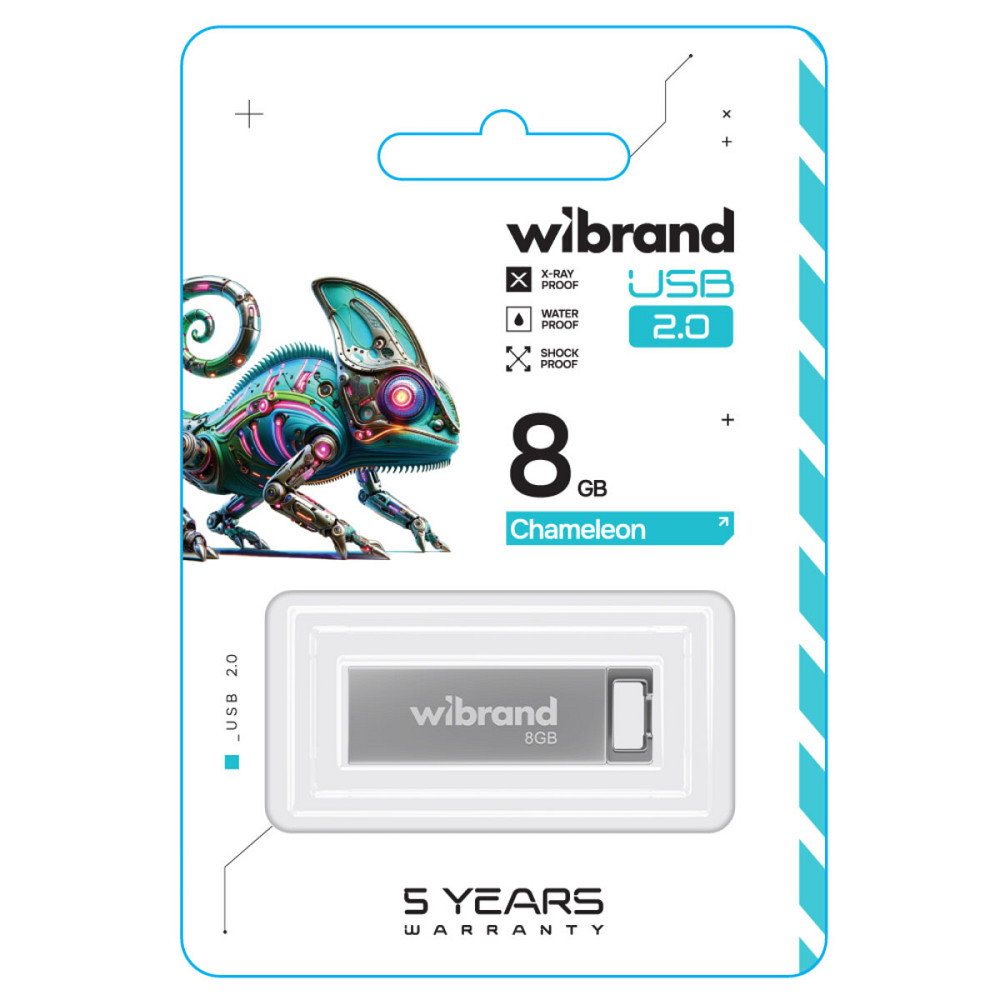 Flash Wibrand USB 2.0 Chameleon 8Gb Silver (WI2.0/CH8U6S) Киев - изображение 2