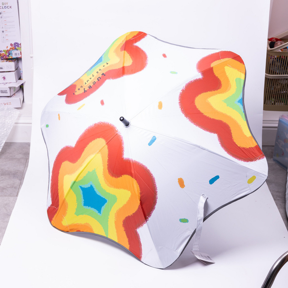 Дитячий механічний зонт з принтом, білий, 90 см Київ - фото 7