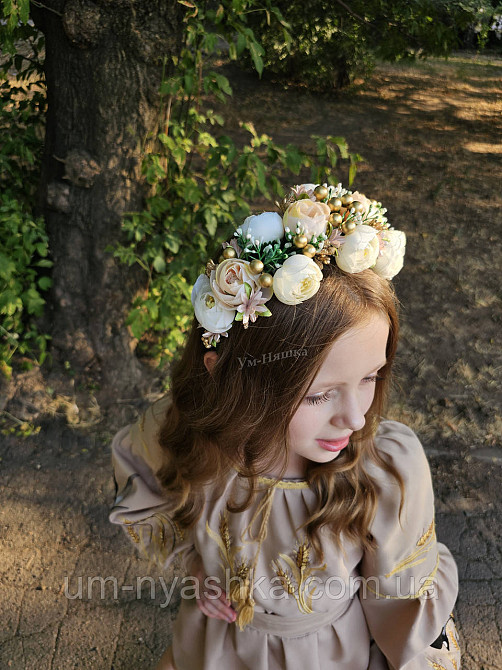 Детский платье вышиванка с ласточками и колосками 