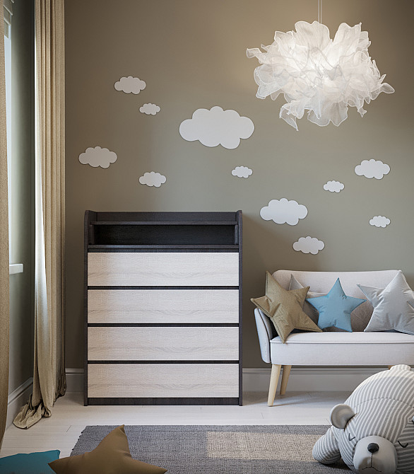 Комод пеленальный Эверест 80х45х101 венге + дуб молочный (телескопы) (DTM-2448) Днепр - изображение 2