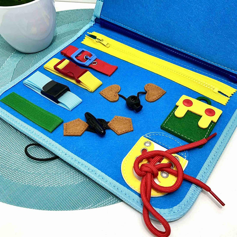 Сумочка розвиваюча тканинна з навчальними елементами Блакитна (C60512) Чернігів - фото 6