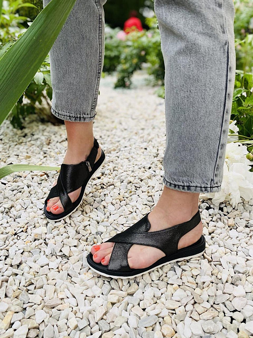 VIKTTORIO Босоніжки жіночі VIKTTORIO Лена чорні (літо, шкіра натуральна) (3682) Коломыя - изображение 7