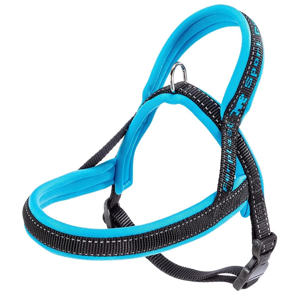 Нейлонова шлейка світловідражаюча норвезького типу для собак Ferplast Sport Dog P (Ферпласт Спорт Дог П) A: 58 см - B: 69 int 86 см - M, Синій Запоріжжя - фото 1