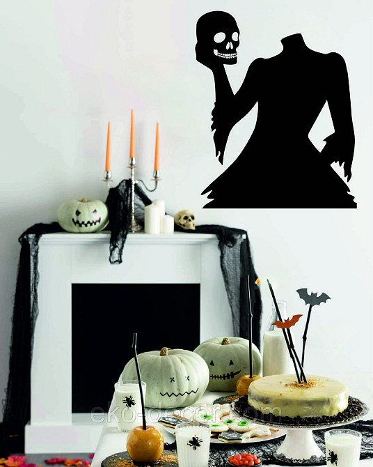 Декоративне настінне Панно «Безголова жінка та череп», Декор на стіну 110*90 см, Чорний Київ - фото 9