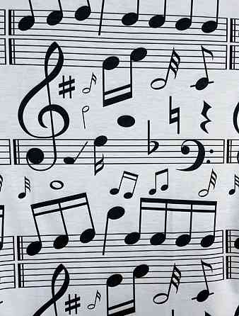 Футболка с нотами женская S бело-черный Киев