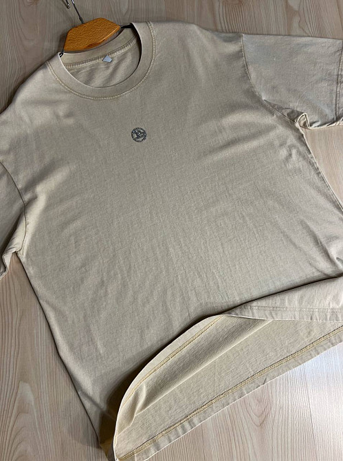 Футболка женская A-N 26089 тай-дай оверсайз с камнями буква B, бежевый, one size Киев - изображение 11