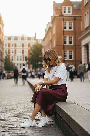 Женская атласная юбка миди А-силуэт на резинке Бордовый 46/48 Харьков