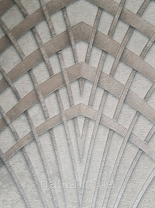 Обои виниловые на флизелине Marburg Art deco 31952 метровые полосы в стиле арт деко серебром на светло сером Киев - изображение 2