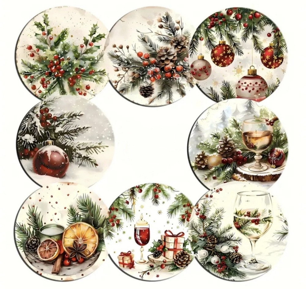 Комплект різдвяних підставок під чашки 8 шт Смела - изображение 1