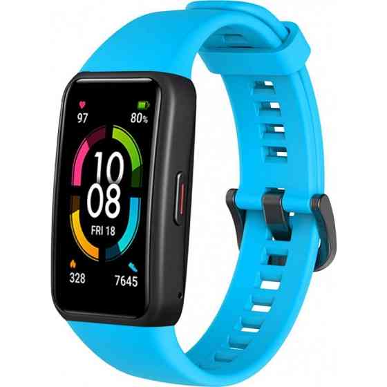 Силиконовый ремешок для фитнес-браслетов Huawei Honor Band 6 (Голубой) Николаев
