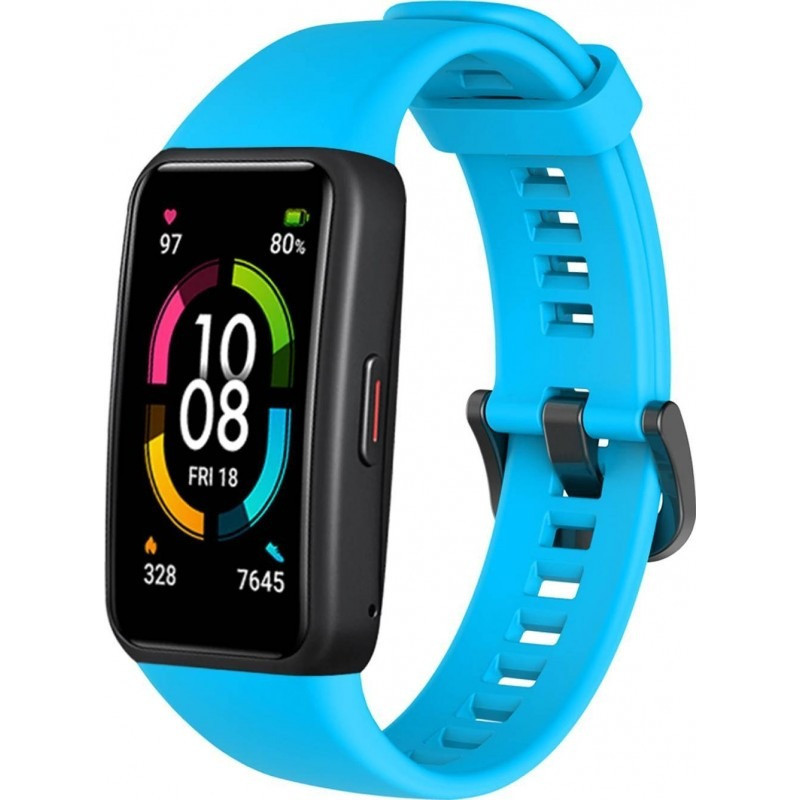 Силиконовый ремешок для фитнес-браслетов Huawei Honor Band 6 (Голубой) Николаев - изображение 3