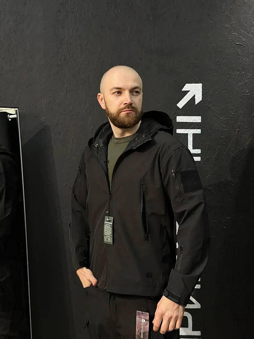 Тактична куртка чоловіча чорна легка, дихаюча, зручна для активного відпочинку, служби Львів - фото 7