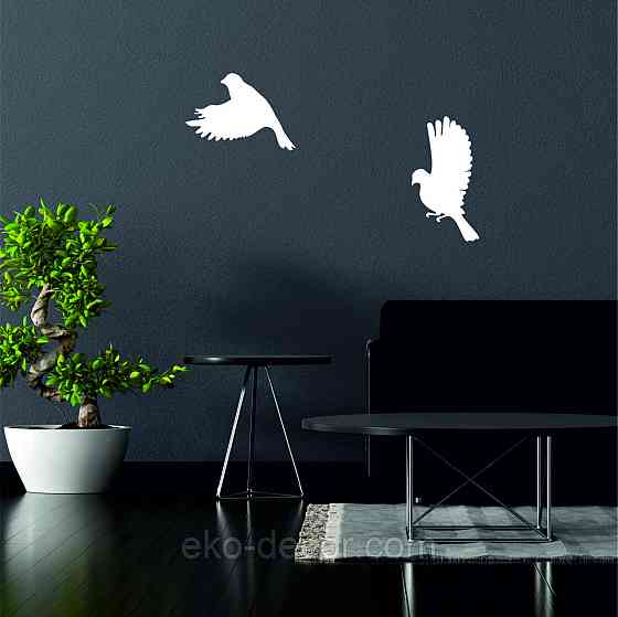 Декоративное настенное Панно «Птичка» Декор на стену(цена за 1шт) 20*14 см, Белый Киев