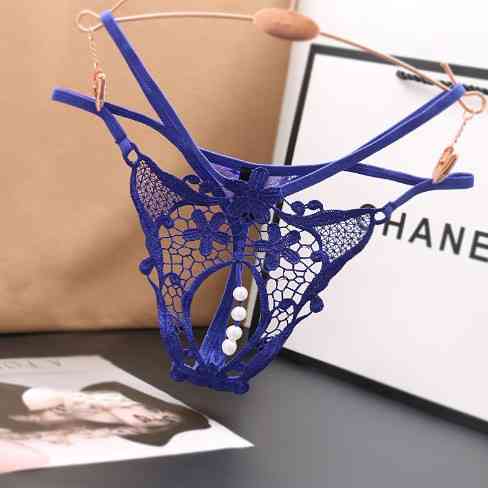 Труси з намистинами еротичні one size синій Київ