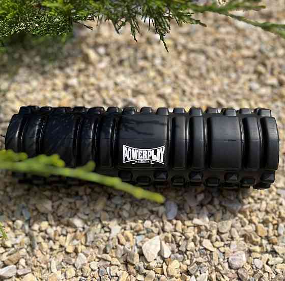 Массажний ролик (ролер) PowerPlay 4342 Massage Roller Чорний (30x10см.) Кам'янське