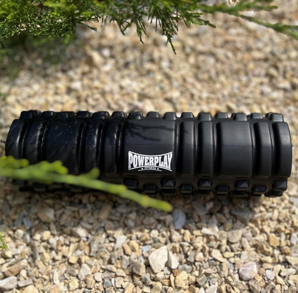 Масажний ролик (роллер) PowerPlay 4342 Massage Roller Чорний (30x10см.) Кам'янське - фото 4