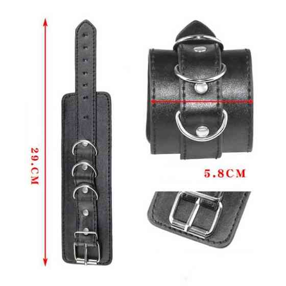 Шкіряні чорні наручники - Садо-мазо Вінниця