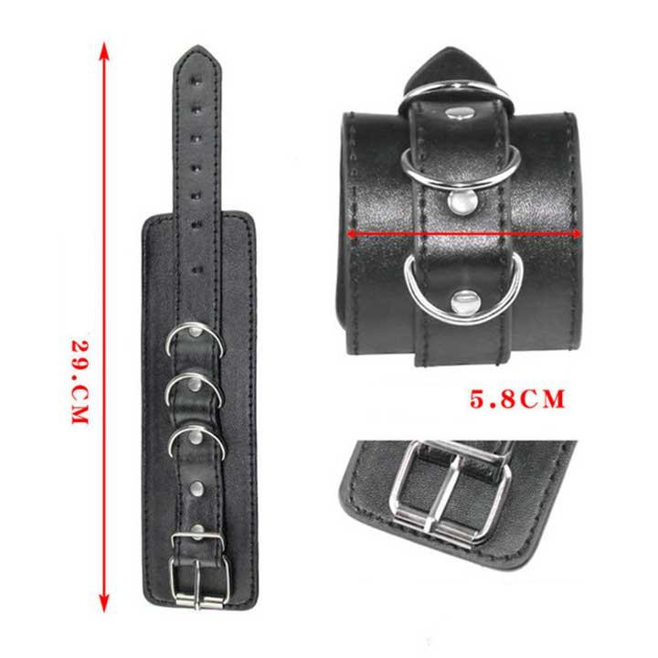 Кожаные чёрные наручники – Садо-мазо Винница - изображение 2