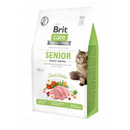 Корм сухой Brit Care Cat Grain Free Senior Weight Control для пожилых кошек с избыточным весом с курицей 400 г Киев