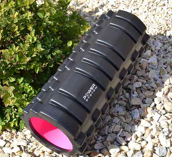 Масажний ролик (роллер) Power System PS-4050 Fitness Foam Roller Black/Pink (33x15см.) Каменское