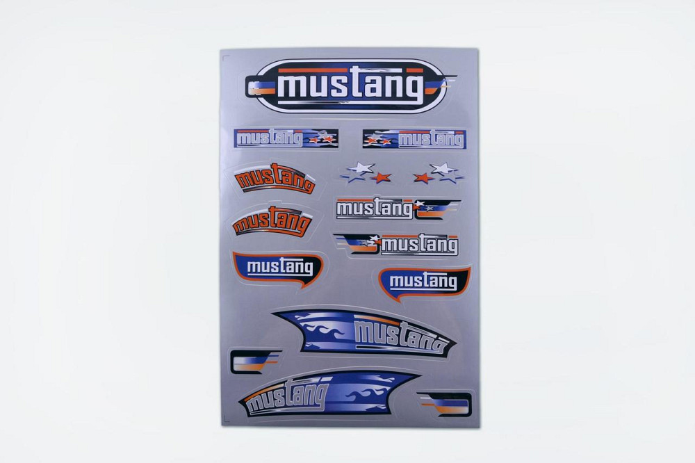 Наклейки (набір) MUSTANG (33х22 см, сірі) Мукачево - фото 1