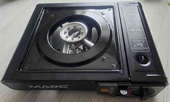 Газовая плита Marc EM BDZ-155-A 2.3кВт c пьезоподжигом и кейсом Черный Киев