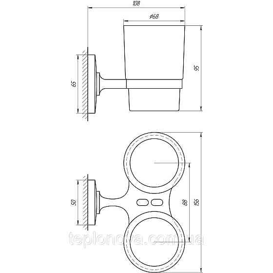 Стакан двойной Perfect Sanitary Appliances RM 1801 Черновцы