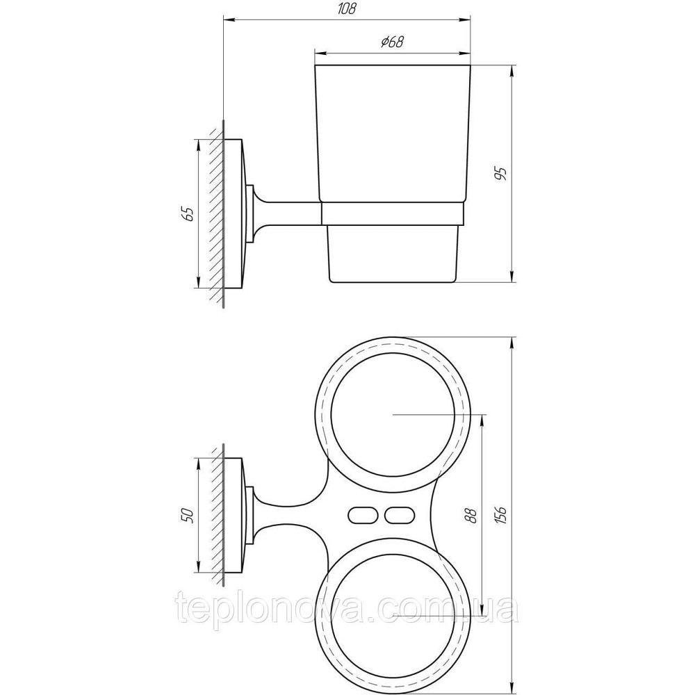 Стакан подвійний Perfect Sanitary Appliances RM 1801 Чернівці - фото 4
