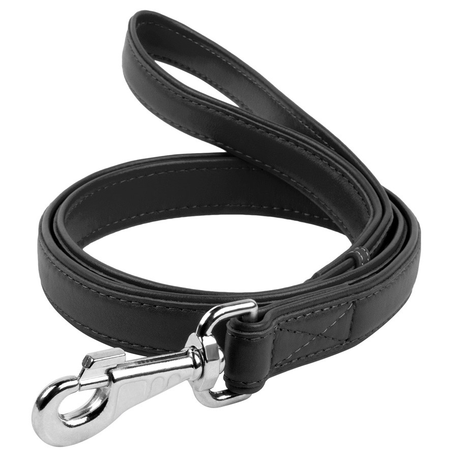 Повідець для собак шкіряний WAUDOG Glamour, Ш 25 мм, Дов 122 см чорний Коломия - фото 1