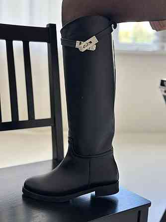 New Style Чоботи зимові жіночі з натуральної шкіри на низькому ходу чорні теплі 2555 р. 36-41 5 Коломия