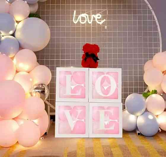 Кубики белые LOVE декор для воздушных шаров Киев