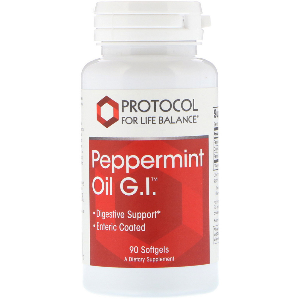 Масло мяты перечной, Peppermint Oil G.I., Protocol for Life Balance, 90 гелевых капсул Луцьк - фото 1