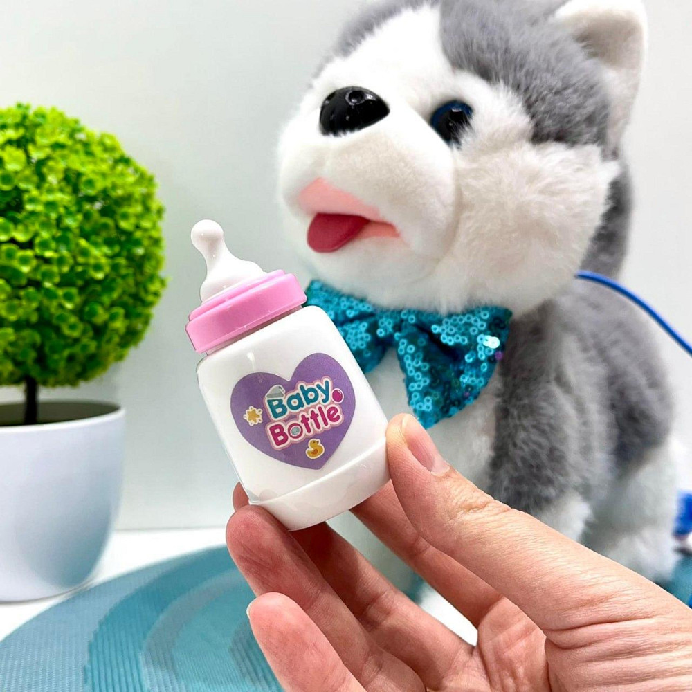 Собачка інтерактивна на повідку ходить махає хвостиком повторюшка 24см Сіра (933-157E) Чернигов - изображение 5