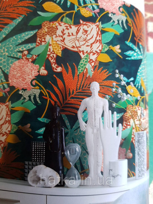 Обои виниловые на флизелине Marburg 0.53х10 New modern детские джунгли растения бабочки животные тигры пантеры Киев - изображение 3