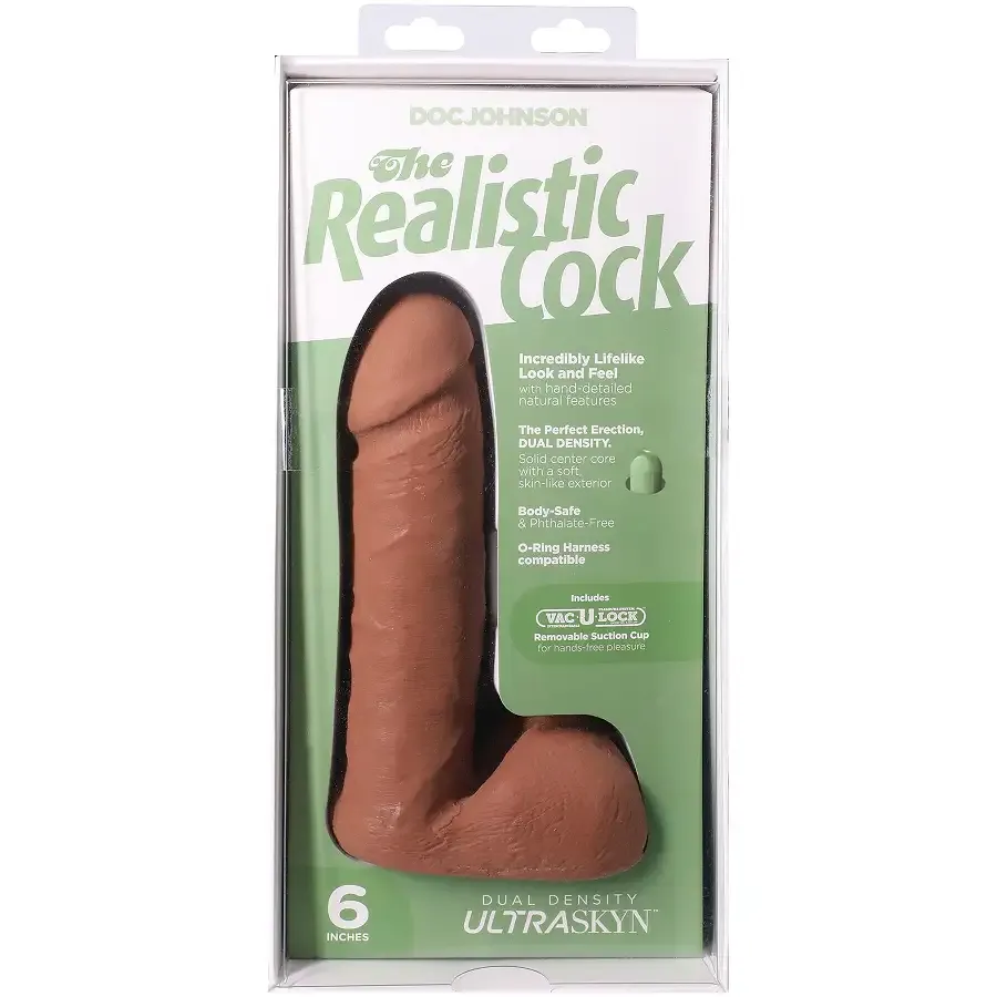 Фалоімітатор Doc Johnson The Realistic Cock ULTRASKYN - 6 Inch with Balls Caramel Львів - фото 10