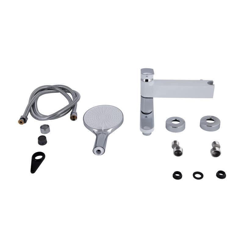 Смеситель для ванны с поворотным изливом, c душевым гарнитуром Qtap Jay QTJAY260CRW45554 Chrome/White Харьков - изображение 7