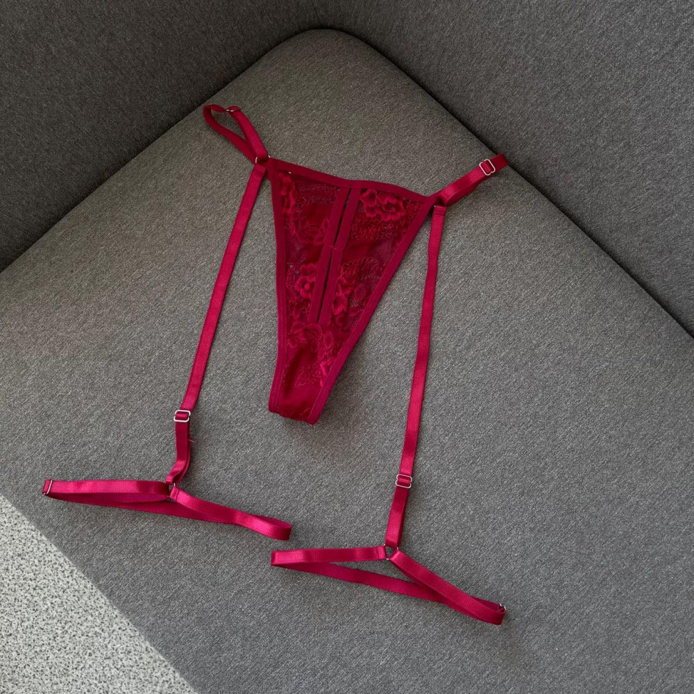 Трусики жіночі з гартерами червоного кольору розмір S Київ - фото 2