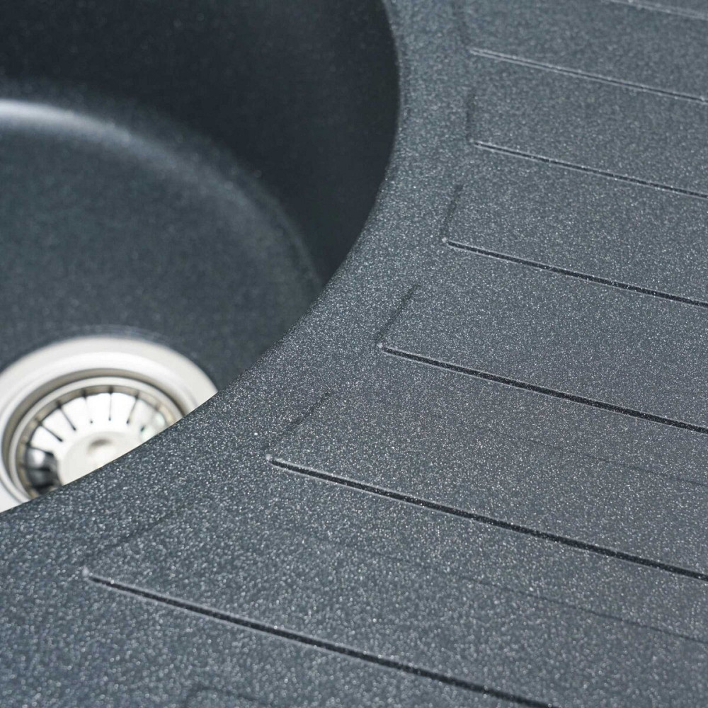 VALESO Гранітна мийка для кухні VALESO LIRA 7750 матова Антрацит Коломыя - изображение 5